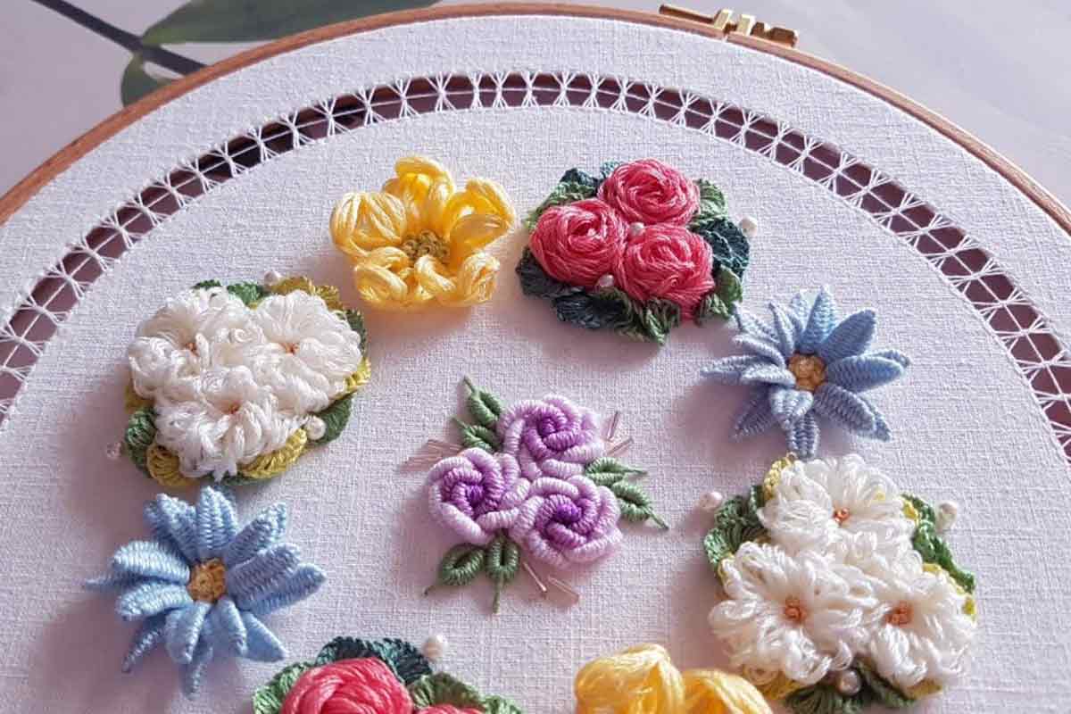 آموزش گلدوزی انواع گل