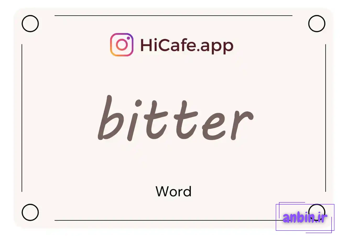 Meaning and usage of bitter word