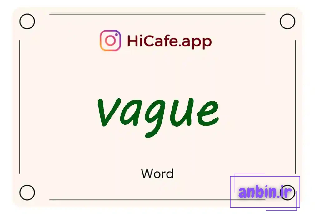 Meaning and usage of vague word