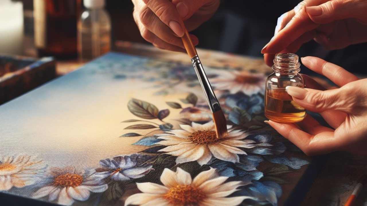 وارنیش چیست؟ | طرز استفاده از وارنیش اکریلیک روغنی، اکریلیک و..
