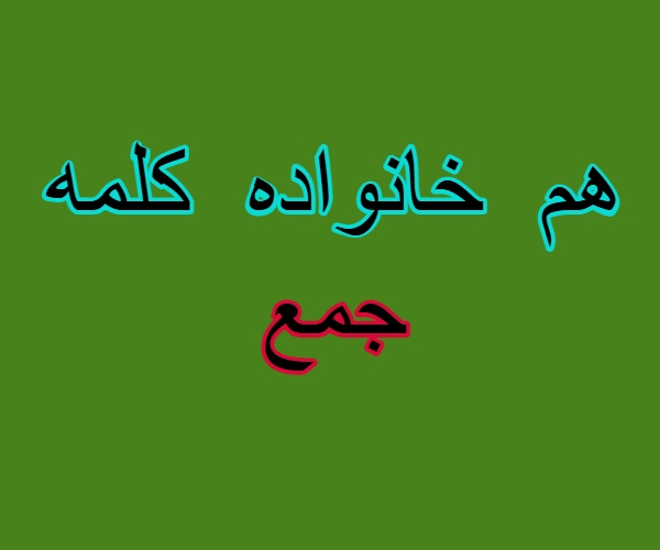 هم خانواده کلمه جمع