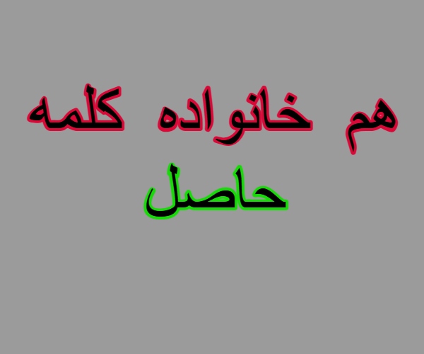 هم خانواده کلمه حاصل