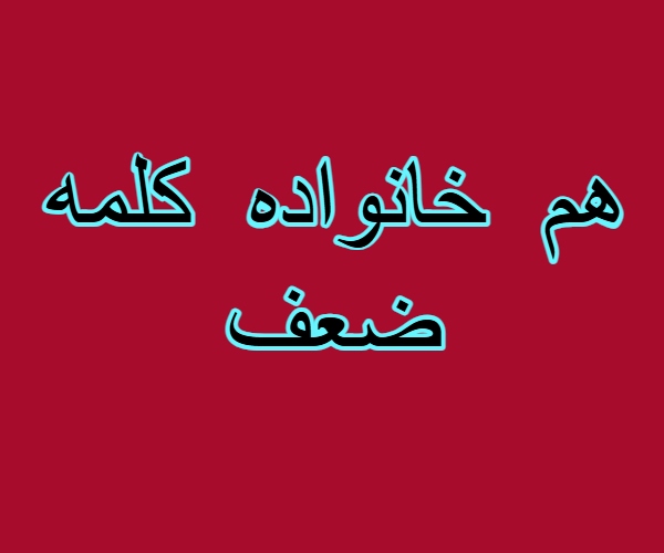 هم خانواده کلمه ضعف