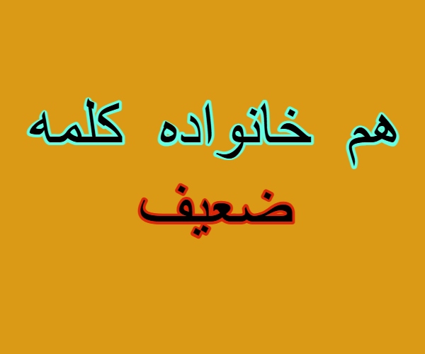 هم خانواده کلمه ضعیف