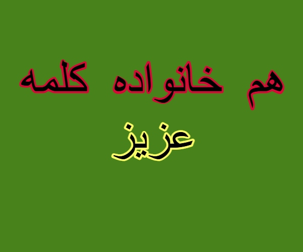 هم خانواده کلمه عزیز