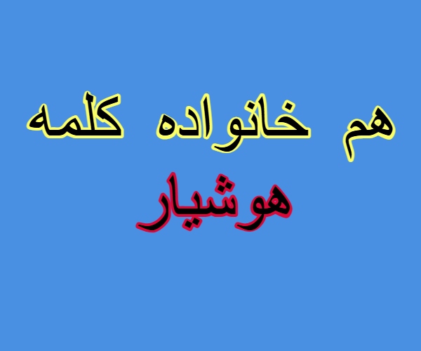 هم خانواده کلمه هوشیار