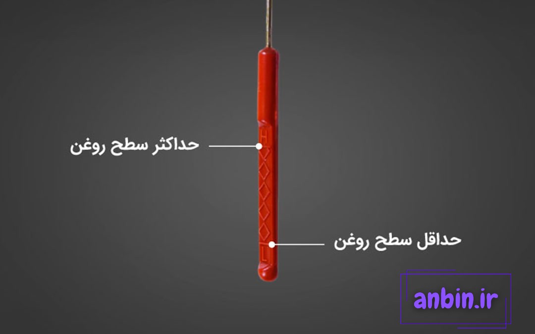 علائم حک شده بر روی گیج روغن موتور