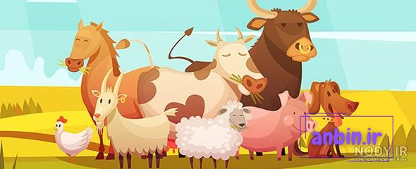 وکتور گاو شیری گاو شاخ دار زنگوله گاو - ایران طرح
